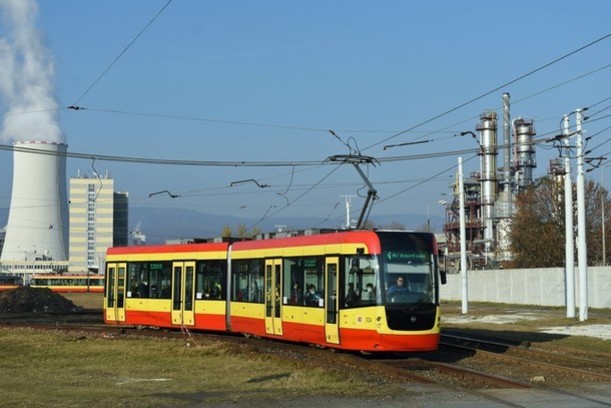 EVO2 tram in the industrial city of Most-Litvinov. (L. Hincica